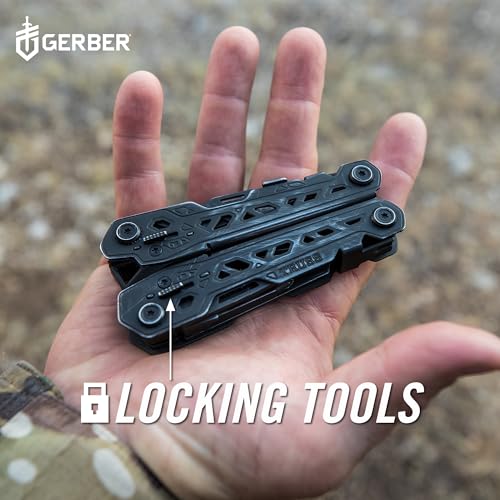Gerber Gear Truss 17-in-1 EDC Needle Nose Pliers Multi tool - includes Pocket Knife, Screwdriver, and Bottle Opener Accessories - Gifts for Men, Fishing and Camping Gear - Gray with Standard Sheath