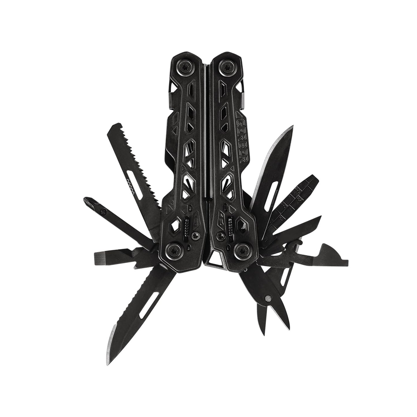 Gerber Gear Truss 17-in-1 EDC Needle Nose Pliers Multi tool - includes Pocket Knife, Screwdriver, and Bottle Opener Accessories - Gifts for Men, Fishing and Camping Gear - Gray with Standard Sheath