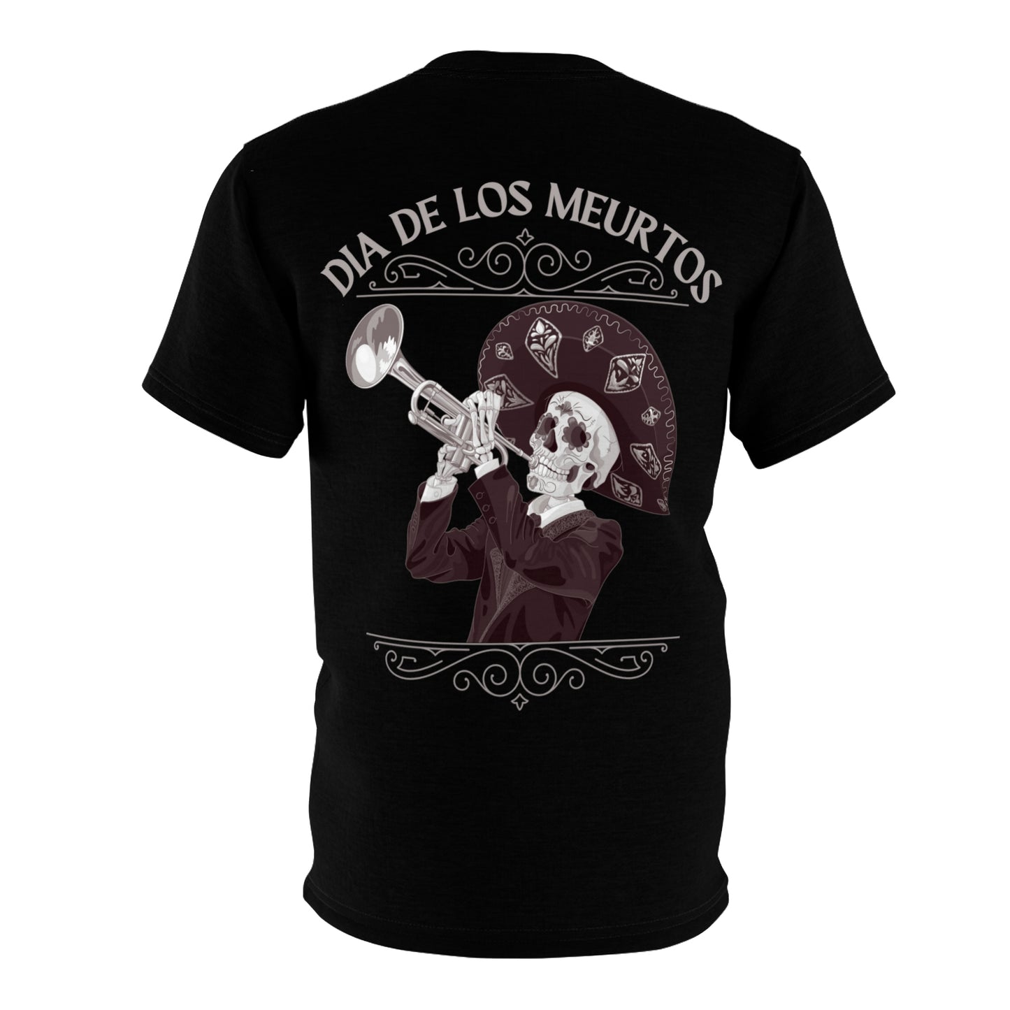 Trumpet Dia De Los Muertos Black T Shirt