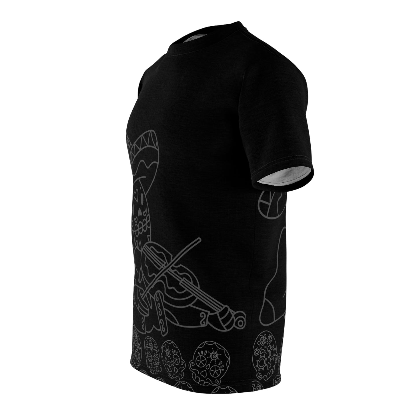 Pancho Dia de los Muertos Black T Shirt